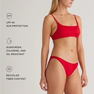 Quince Italian Low Rise Bottom bikini bottom - small cherry red